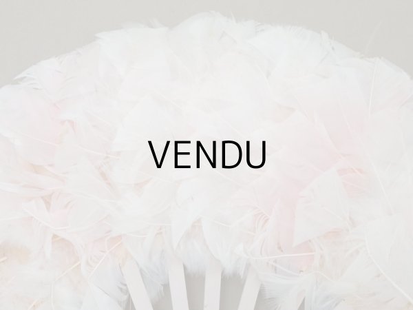 画像4: 1900年頃 アンティーク ファン パウダーピンクのフェザー  (4)