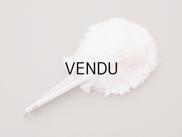 画像9: 1900年頃 アンティーク ファン パウダーピンクのフェザー  (9)