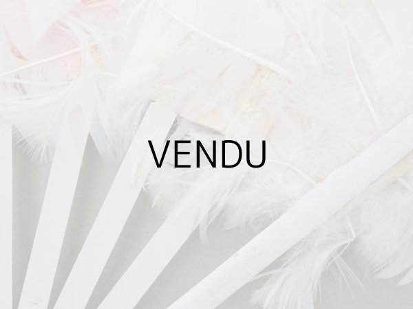 画像6: 1900年頃 アンティーク ファン パウダーピンクのフェザー  (6)