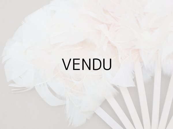 画像3: 1900年頃 アンティーク ファン パウダーピンクのフェザー  (3)