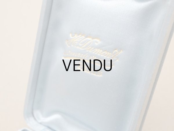 画像9: 1900年頃 アンティーク シルクサテンのジュエリーボックス 金彩のイニシャル入り パウダーブルー (9)