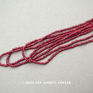 画像: 1900年頃 アンティーク カット入りメタルビーズ ラズベリーピンク 