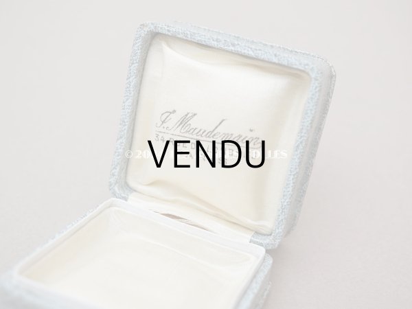 画像7: アンティーク ジュエリーボックス 金彩入り グレイッシュブルー (7)