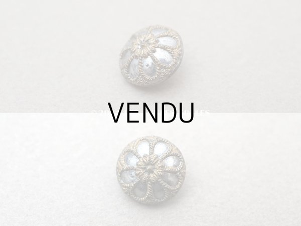 画像2: 19世紀 アンティーク メタル製ボタン 11.6mm 2ピースのセット  (2)