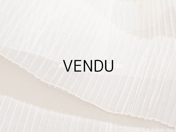 画像3: アンティーク オーガンジーのプリーツリボン オフホワイト 4.8m 6.3cm幅   (3)