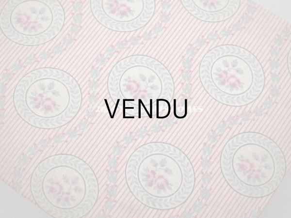 画像4: 1900年頃 アンティーク 薔薇模様&ストライプ　カルトナージュボックス  (4)