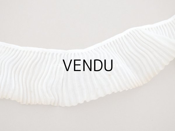 画像3: アンティーク 幅広 プリーツリボン オフホワイト 124cm 8cm幅   (3)