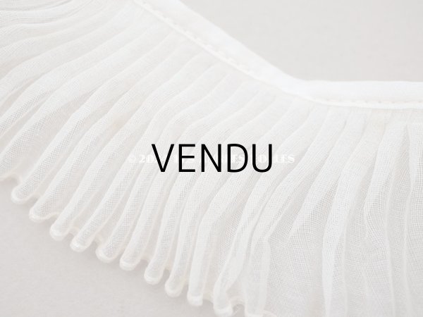 画像8: アンティーク オーガンジーのプリーツリボン オフホワイト 77cm 4.7cm幅   (8)