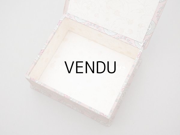 画像9: 1900年頃 アンティーク 薔薇模様&ストライプ　カルトナージュボックス  (9)