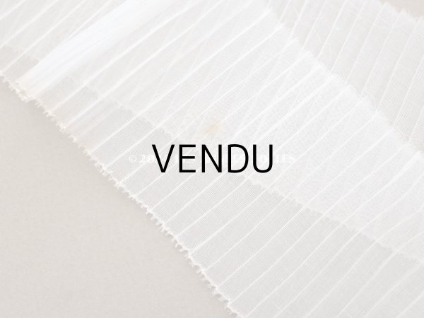 画像4: アンティーク オーガンジーのプリーツリボン オフホワイト 4.8m 6.3cm幅   (4)