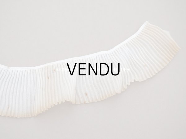 画像6: アンティーク 幅広 プリーツリボン オフホワイト 124cm 8cm幅   (6)