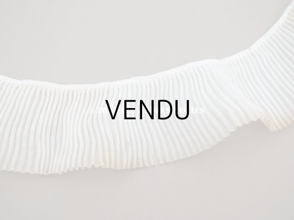 画像5: アンティーク 幅広 プリーツリボン オフホワイト 124cm 8cm幅   (5)