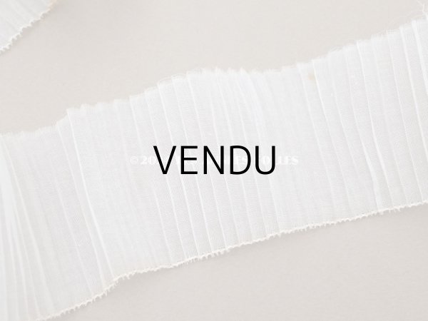 画像6: アンティーク オーガンジーのプリーツリボン オフホワイト 4.8m 6.3cm幅   (6)