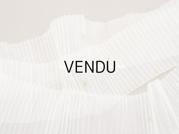 画像5: アンティーク オーガンジーのプリーツリボン オフホワイト 4.8m 6.3cm幅   (5)