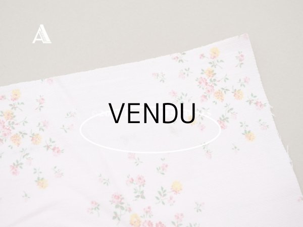 画像8: アンティーク  小花柄 コットン製ファブリック ベビーピンク　- BADIN & FILS - (8)