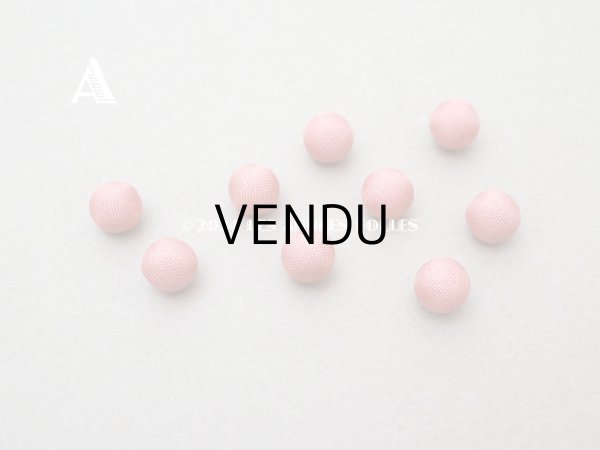 画像2: アンティーク ドール用 8mm くるみボタン オールドローズ 9ピース (2)