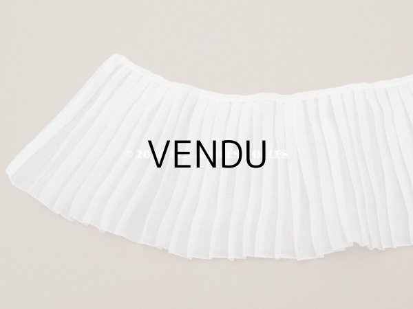 画像7: アンティーク  幅広　プリーツリボン オーガンジー オフホワイト 12.2~12.5cm幅 (7)