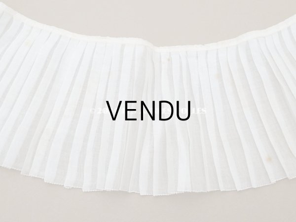 画像4: アンティーク  幅広　プリーツリボン オーガンジー オフホワイト 12.2~12.5cm幅 (4)