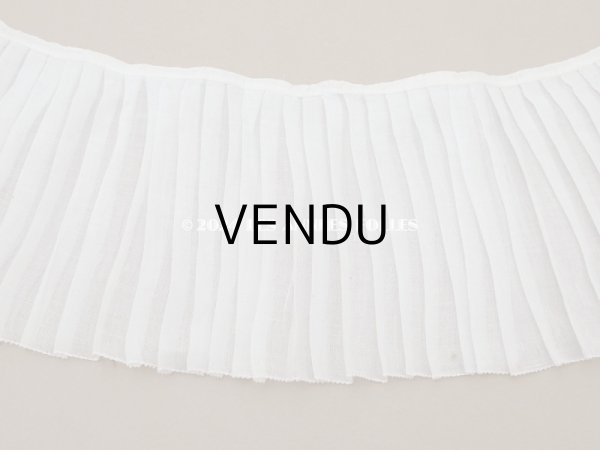 画像8: アンティーク  幅広　プリーツリボン オーガンジー オフホワイト 12.2~12.5cm幅 (8)