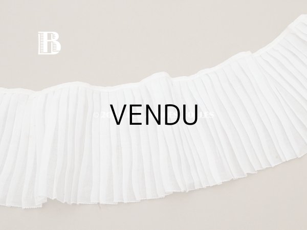 画像6: アンティーク  幅広　プリーツリボン オーガンジー オフホワイト 12.2~12.5cm幅 (6)