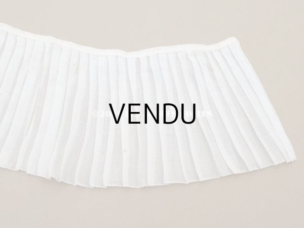 画像9: アンティーク  幅広　プリーツリボン オーガンジー オフホワイト 12.2~12.5cm幅 (9)