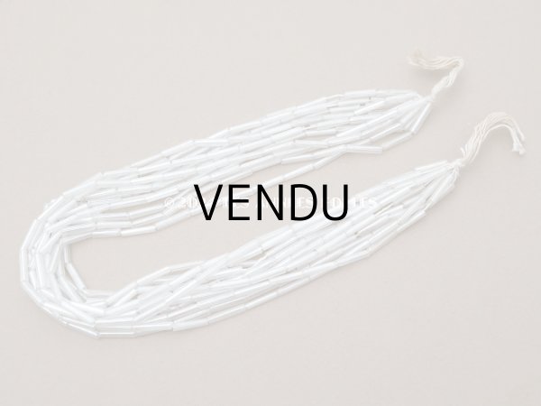 画像3: アンティーク スフレビーズ  透明 シャンデリアのクリスタルカラー 3×14mm  約230~320ピース　ライン入り 吹きガラス製ビーズ (3)