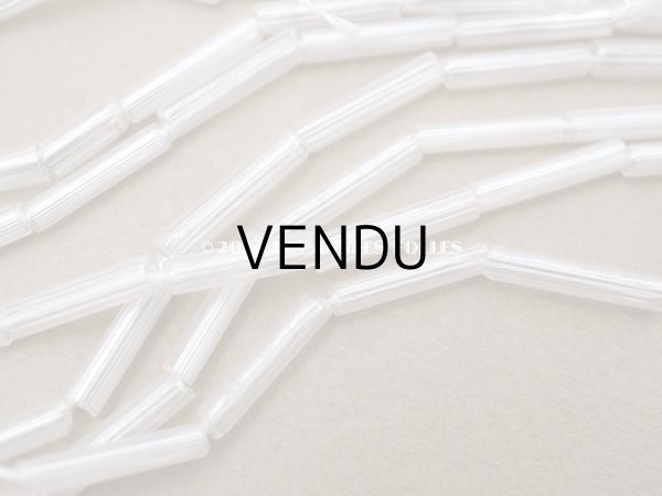 画像2: アンティーク スフレビーズ  透明 シャンデリアのクリスタルカラー 3×14mm  約230~320ピース　ライン入り 吹きガラス製ビーズ (2)