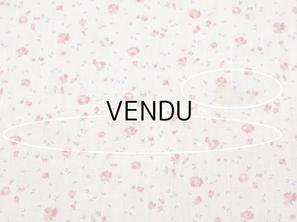 画像4: アンティーク 小さな薔薇模様 薄手のコットンファブリック 98×76cm (4)