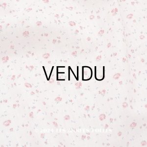 画像: アンティーク 小さな薔薇模様 薄手のコットンファブリック 98×76cm