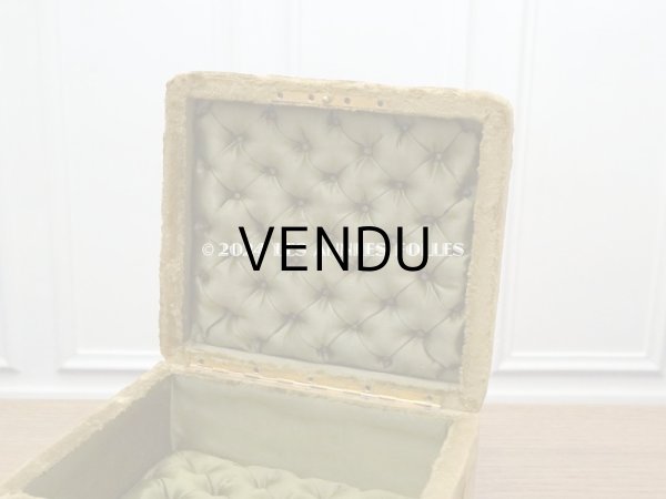 画像9: 19世紀末 アンティーク 裁縫箱&ジュエリーボックス　カーキ ベルベット＆シルククッション (9)