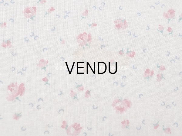 画像5: アンティーク 小さな薔薇模様 薄手のコットンファブリック 98×76cm (5)