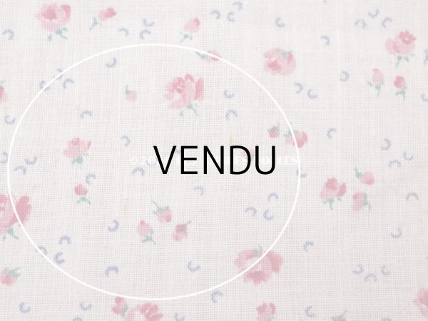 画像7: アンティーク 小さな薔薇模様 薄手のコットンファブリック 98×76cm (7)