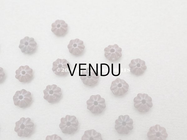 画像4: アンティーク ガラスビーズ 花型 ブラウン 6mm 40ピースのセット (4)