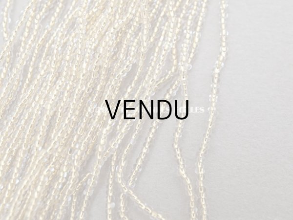 画像7: アンティーク シードビーズ ガラス製 クリア＆イエローゴールド  (7)