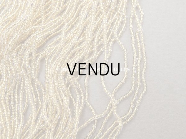 画像3: アンティーク シードビーズ ガラス製 クリア＆イエローゴールド  (3)