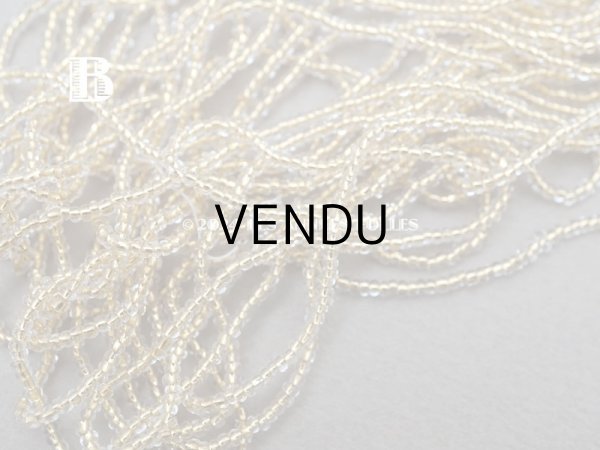 画像6: アンティーク シードビーズ ガラス製 クリア＆イエローゴールド  (6)