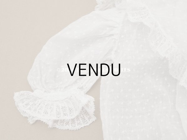 画像4: 1900年頃 アンティーク ドール用ドレス　ドット刺繍のコットンファブリック (4)