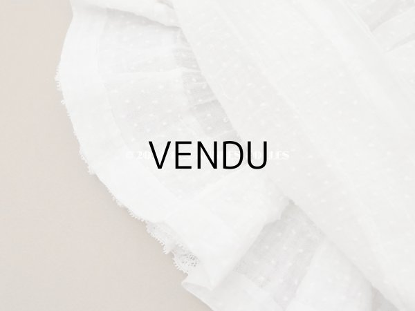 画像18: 1900年頃 アンティーク ドール用ドレス　ドット刺繍のコットンファブリック (18)