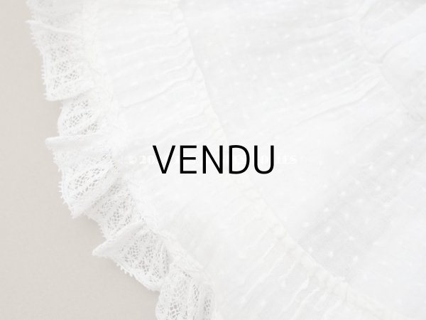 画像16: 1900年頃 アンティーク ドール用ドレス　ドット刺繍のコットンファブリック (16)