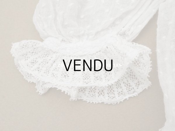 画像5: 1900年頃 アンティーク ドール用ドレス　ドット刺繍のコットンファブリック (5)