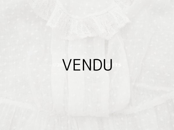 画像6: 1900年頃 アンティーク ドール用ドレス　ドット刺繍のコットンファブリック (6)