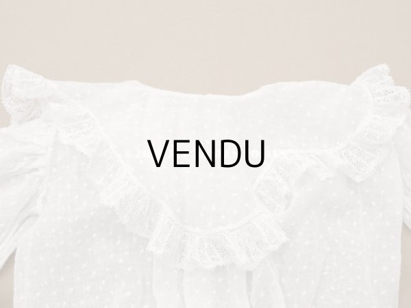 画像3: 1900年頃 アンティーク ドール用ドレス　ドット刺繍のコットンファブリック (3)