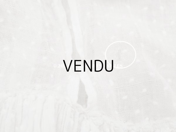 画像12: 1900年頃 アンティーク ドール用ドレス　ドット刺繍のコットンファブリック (12)