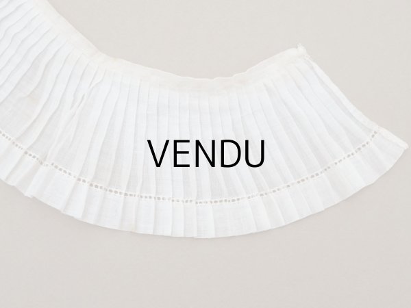 画像9: アンティーク プリーツリボン 2点セット コットンオーガンジー オフホワイト 92cm (9)