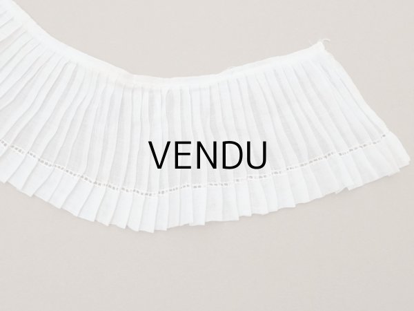 画像5: アンティーク プリーツリボン 2点セット コットンオーガンジー オフホワイト 92cm (5)