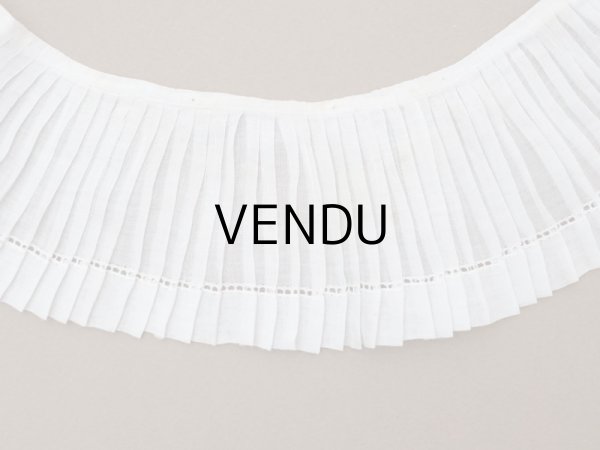 画像4: アンティーク プリーツリボン 2点セット コットンオーガンジー オフホワイト 92cm (4)