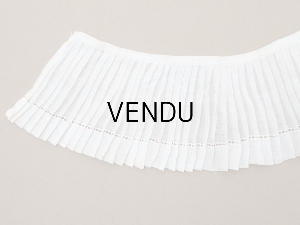 画像3: アンティーク プリーツリボン 2点セット コットンオーガンジー オフホワイト 92cm (3)