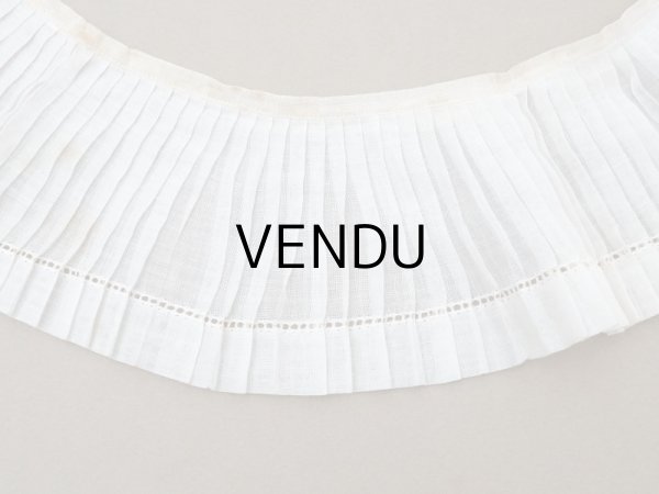 画像7: アンティーク プリーツリボン 2点セット コットンオーガンジー オフホワイト 92cm (7)