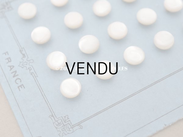 画像9: アンティーク マザーオブパール製 フラット 極小 ボタン 6.5mm パールホワイト　 24ピース シェルボタン (9)