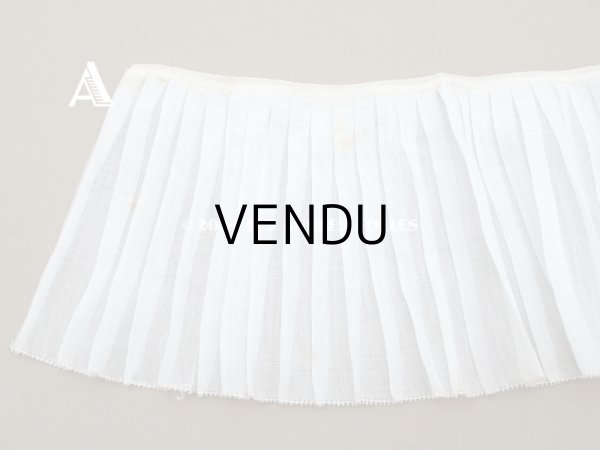 画像5: アンティーク  幅広　プリーツリボン オーガンジー オフホワイト 12cm幅 (5)